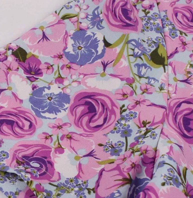 Fioletowa Sukienka Vintage Plus Size Z Wysokim Stanem