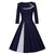 Niebieska Zimowa Sukienka Vintage Plus Size