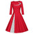 Czerwona Zimowa Sukienka Vintage Plus Size