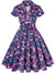 Granatowa Sukienka W Stylu Vintage Plus Size