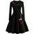 Sukienka Vintage Plus Size W Czarne Haftowane Kwiaty