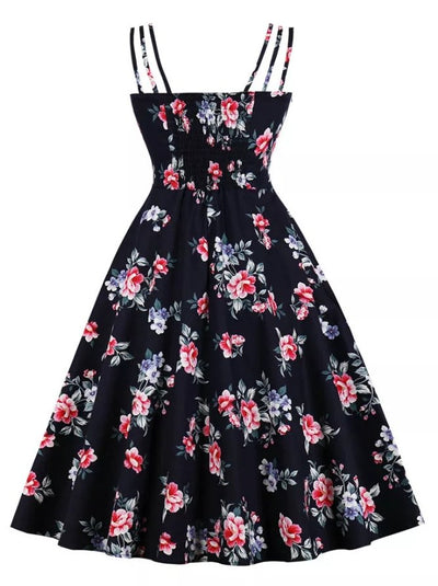 Czarna Sukienka Vintage Plus Size W Naturalnym Kolorze