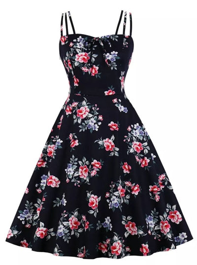 Czarna Sukienka Vintage Plus Size W Naturalnym Kolorze