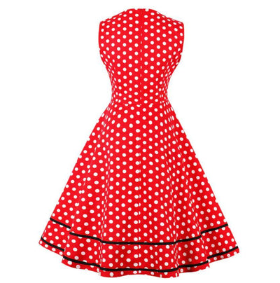 Czerwona Sukienka W Stylu Retro Plus Size