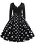 Sukienka Vintage W Czarne Kropki Rockabilly Plus Size