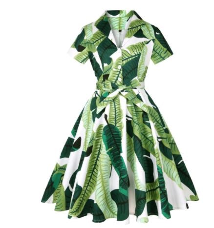 Plus Size Rockabilly Sukienka Vintage Pastelowa Zieleń