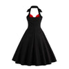 Czerwona Czarna Sukienka Vintage Plus Size