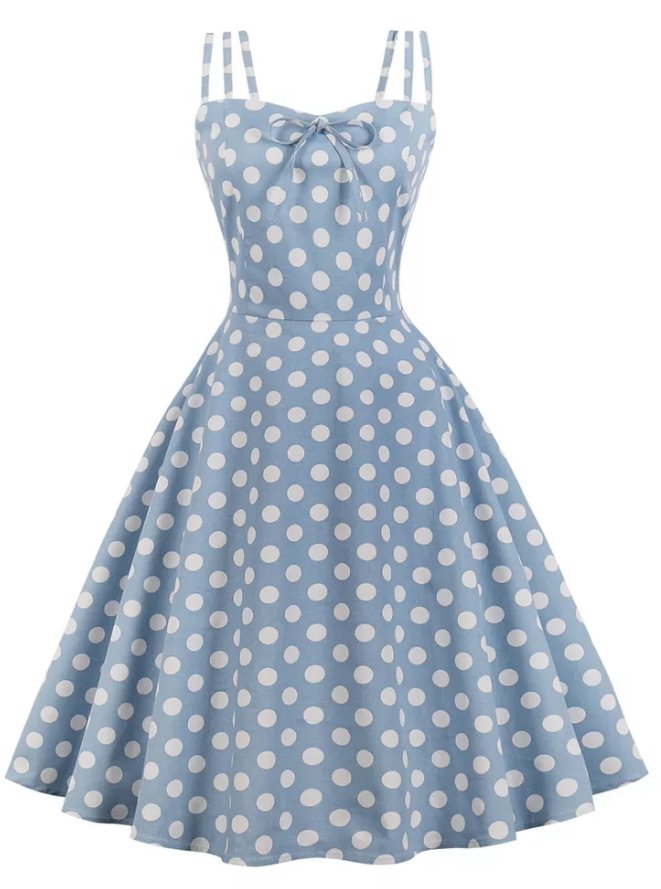 Niebieska Seksowna Sukienka Vintage W Dużych Rozmiarach