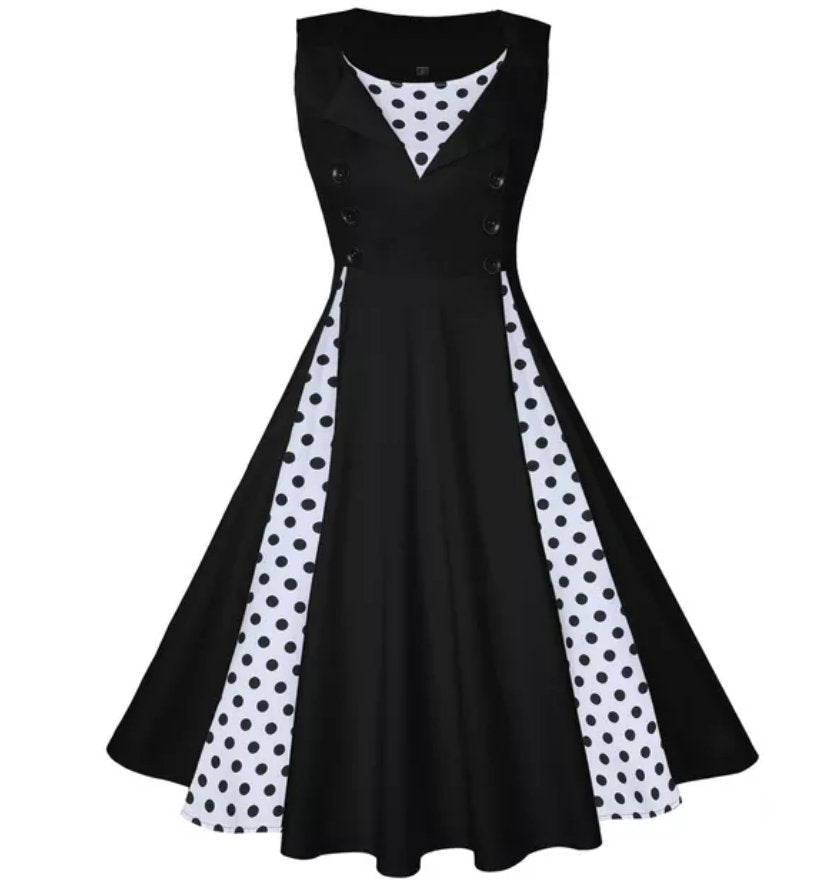 Plus Size Czarna Wieczorowa Sukienka Vintage