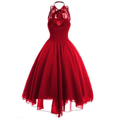 Czerwona Sukienka Vintage W Stylu Steampunk Plus Size