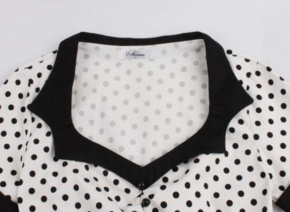 Czarna Biała Sukienka Vintage W Rozmiarze Plus Size