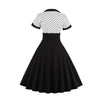 Czarna Biała Sukienka Vintage W Rozmiarze Plus Size