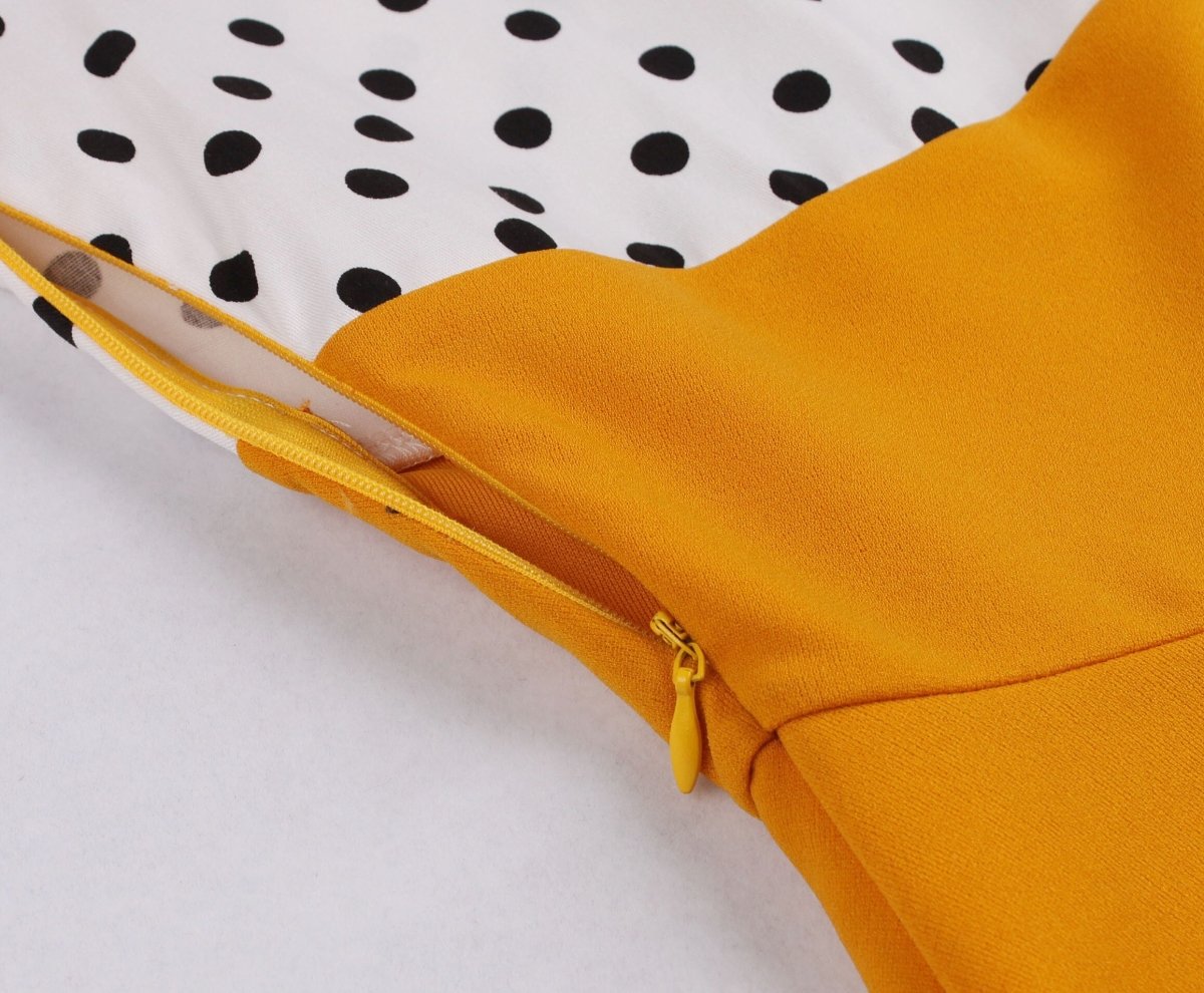 Pomarańczowo-Biała Rozkloszowana Sukienka Vintage Plus Size