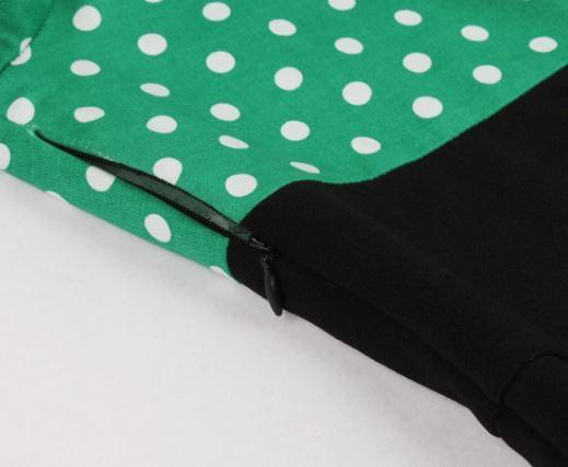 Plus Rozmiar Vintage Swing Sukienka Zielona Czarna