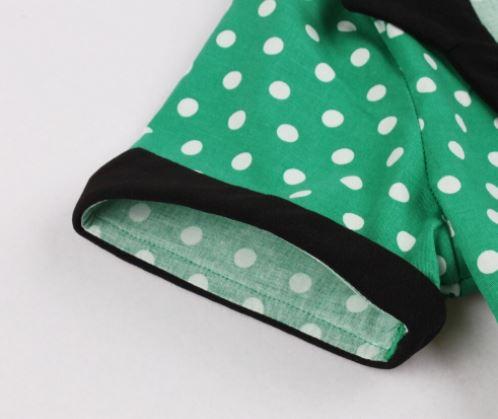 Plus Rozmiar Vintage Swing Sukienka Zielona Czarna