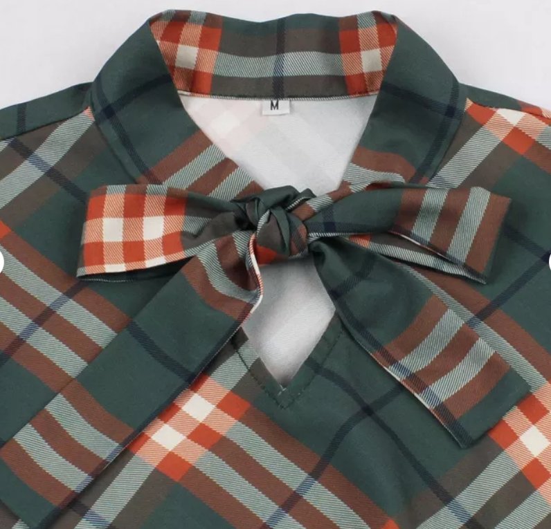 Zimowa Sukienka Vintage W Kratę