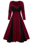 Czerwona Zimowa Sukienka Vintage W Dużych Rozmiarach