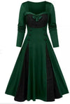 Zielona Sukienka Zimowa W Stylu Vintage Plus Size