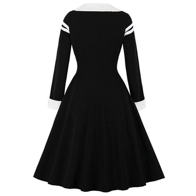 Zimowa Sukienka Vintage Czarna
