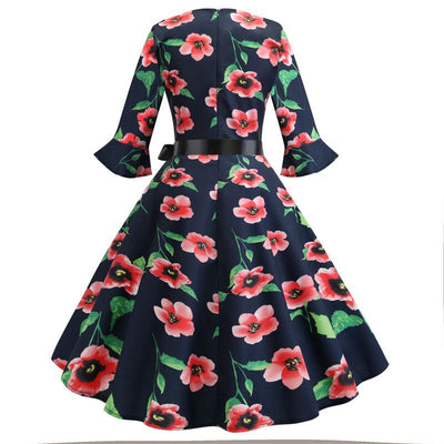 Czarna Zimowa Sukienka Vintage W Maki