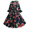 Czarna Zimowa Sukienka Vintage W Maki