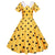 Żółta Sukienka Vintage W Czarne Kropki
