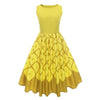 Plisowana Sukienka Vintage W Kolorze Żółtym