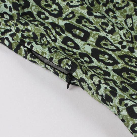 Zielona Sukienka Vintage W Panterkę