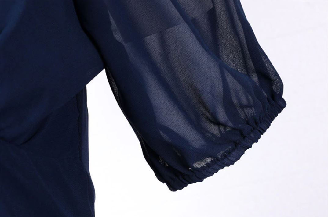 Niebieska Długa Sukienka Vintage Z Lat 50