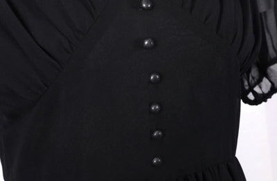 Czarna Długa Sukienka Vintage Z Lat 50