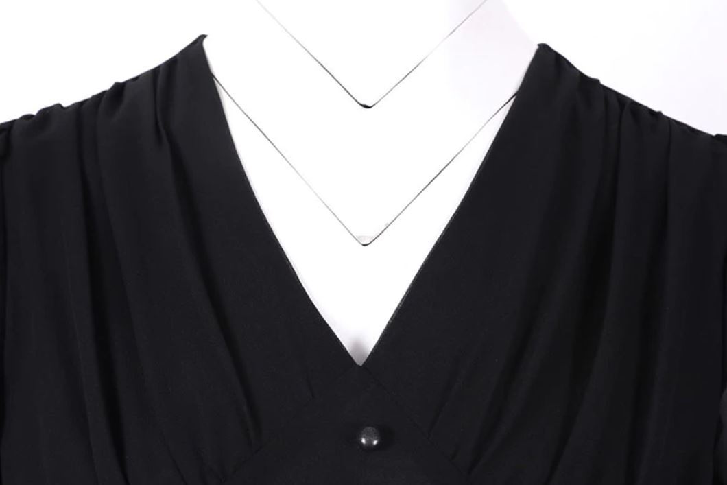 Czarna Długa Sukienka Vintage Z Lat 50