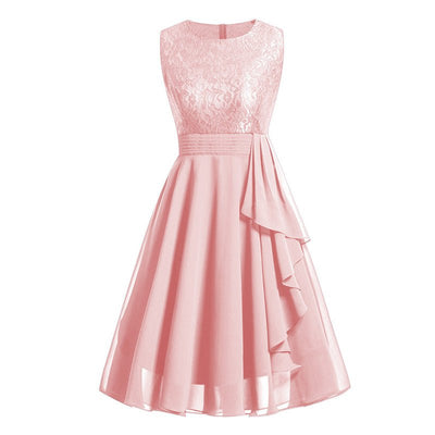 Różowa Długa Sukienka Vintage Z Lat 50