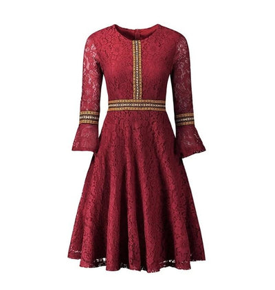 Czerwona Długa Sukienka Vintage W Stylu Boho