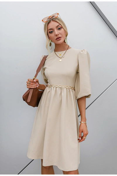 Sukienka Vintage Z Rękawem 3/4