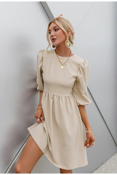 Sukienka Vintage Z Rękawem 3/4