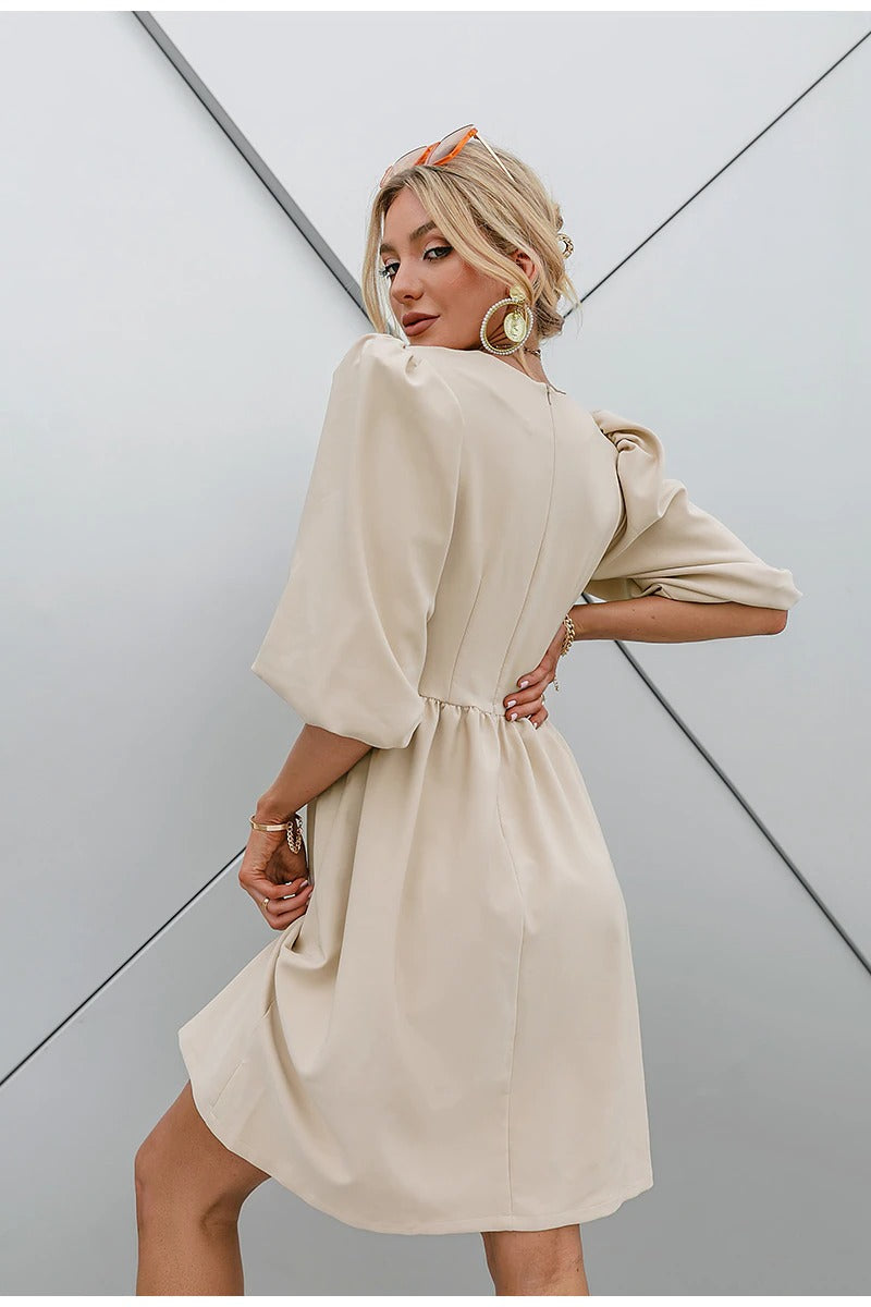 Sukienka Vintage Z Rękawem 3/4