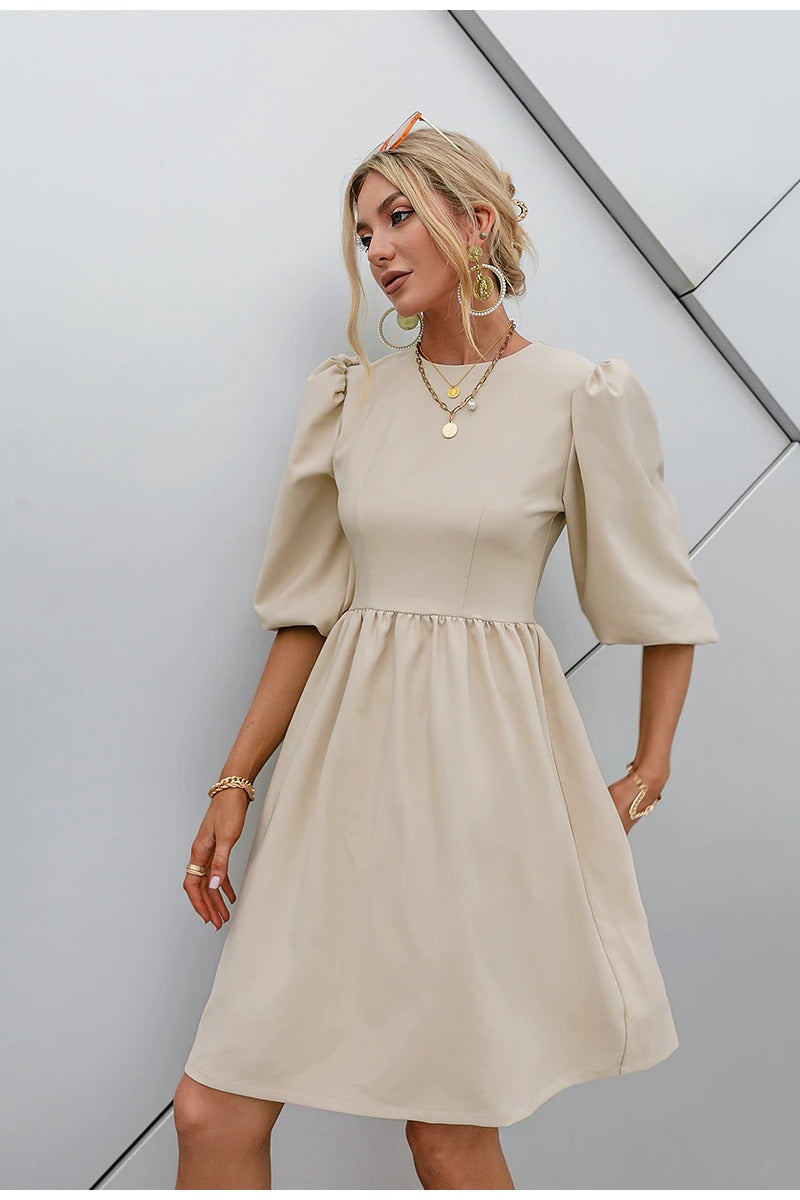 Sukienka Vintage Z Rękawem 3/4