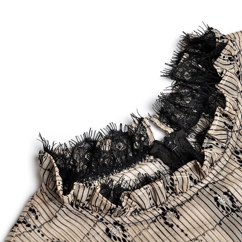 Sukienka W Stylu Vintage Z Krótkim Rękawem