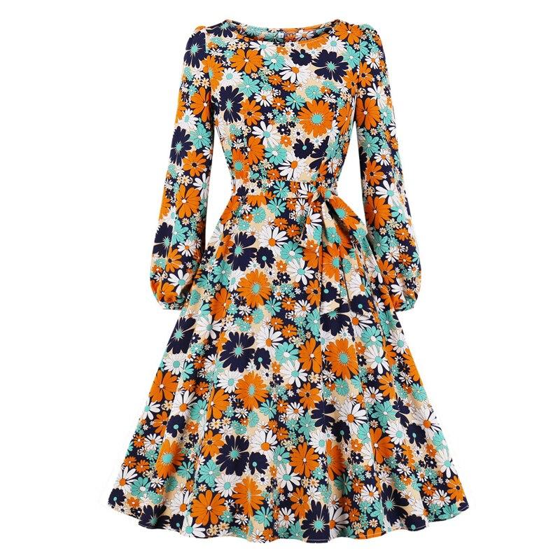 Kwiecista Sukienka Vintage Z Długim Rękawem Liberty