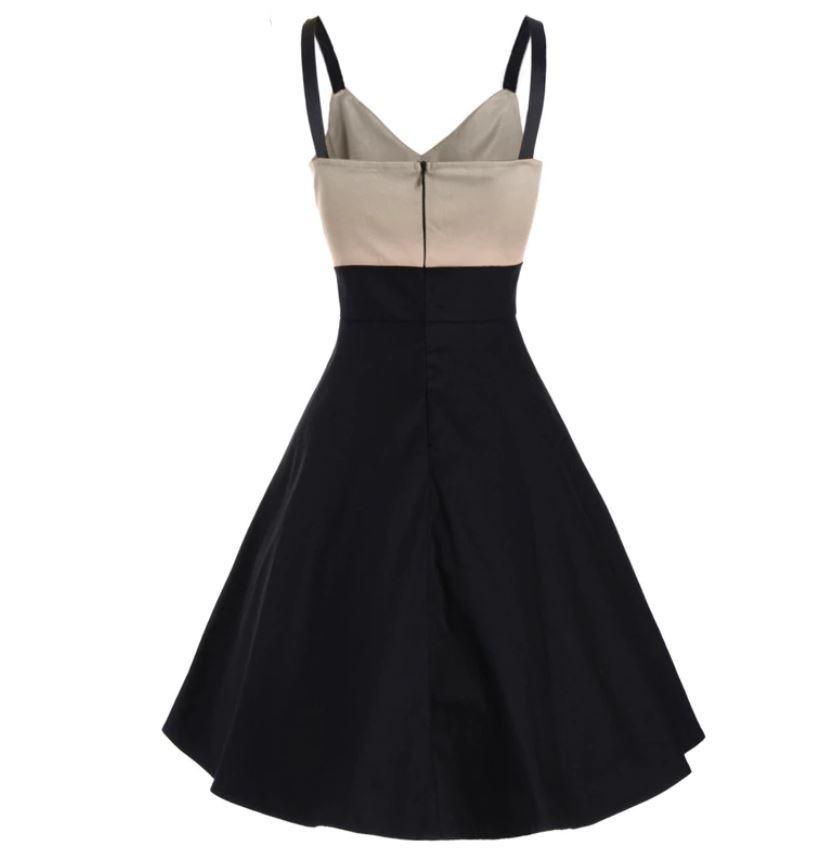 Beżowa Sukienka Midi W Stylu Vintage