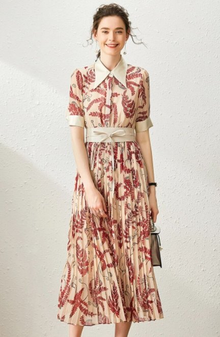 Różowa Nowoczesna Sukienka W Stylu Vintage