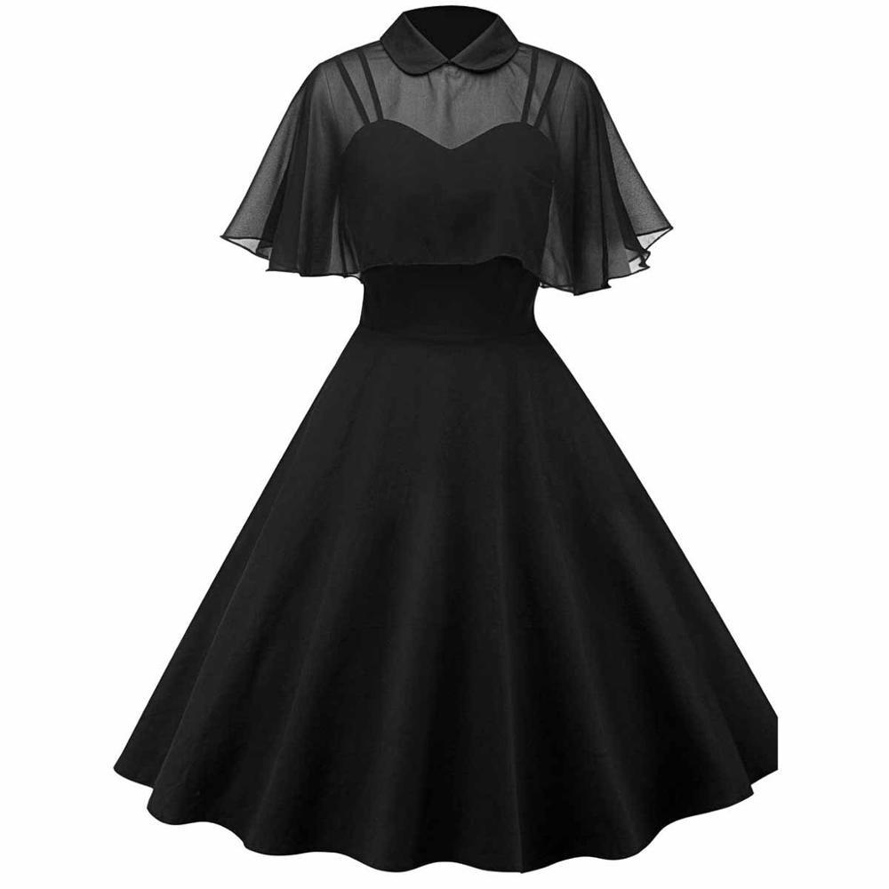 Czarna Sukienka Vintage Z Welonem