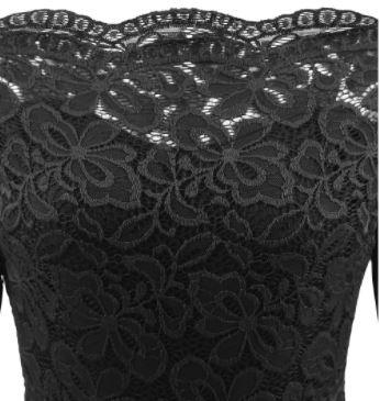 Czarna Sukienka Vintage Z Dekoltem W Łódkę