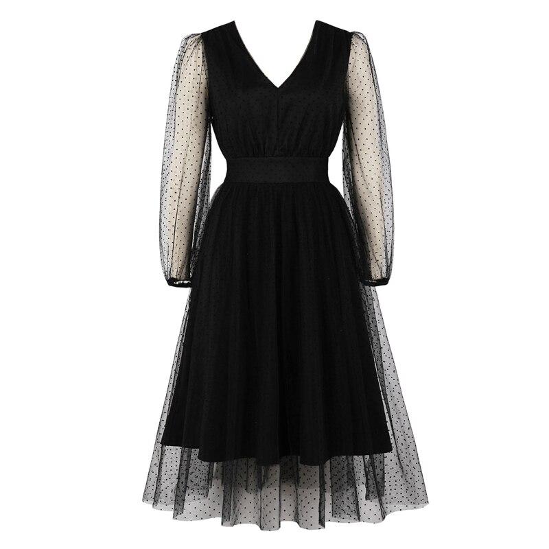 Sukienka Vintage W Czarne Kropki