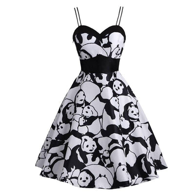 Sukienka Panda W Stylu Vintage