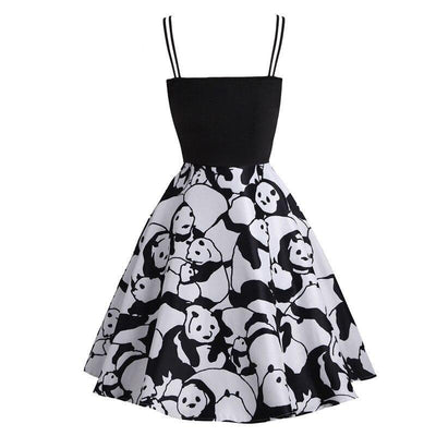 Sukienka Panda W Stylu Vintage
