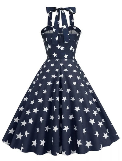 Sukienka Vintage Pin Up Z Nadrukiem USA