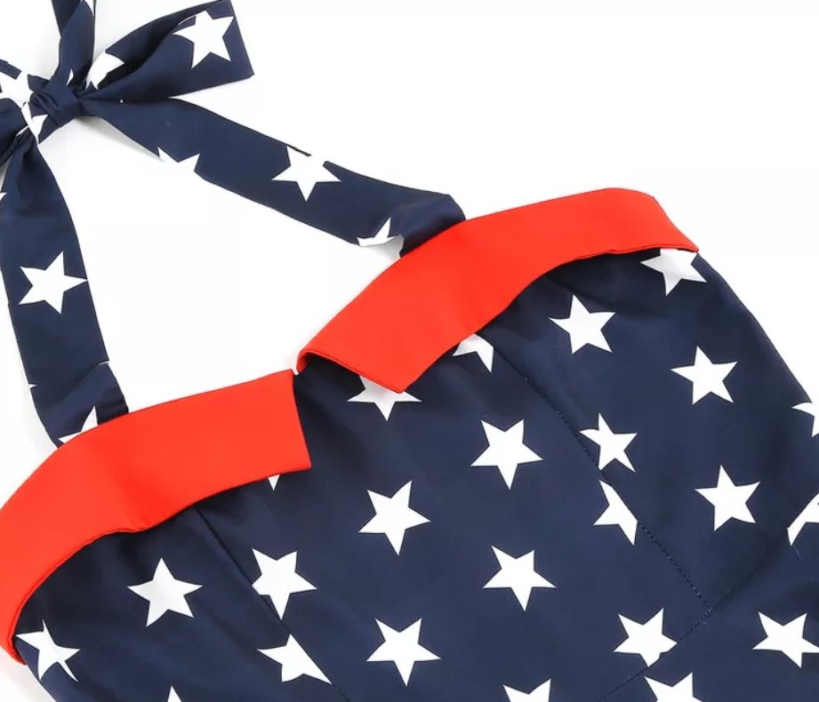 Sukienka Vintage Pin Up Z Nadrukiem USA