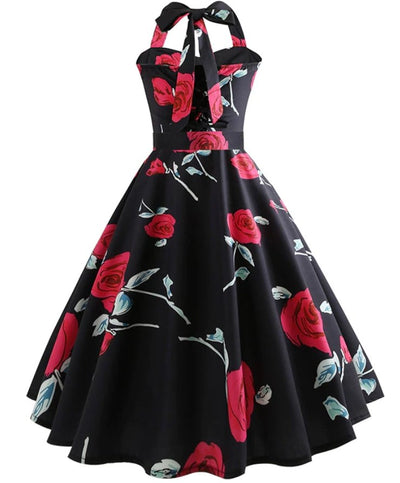 Sukienka W Stylu Pin-Up  Róże