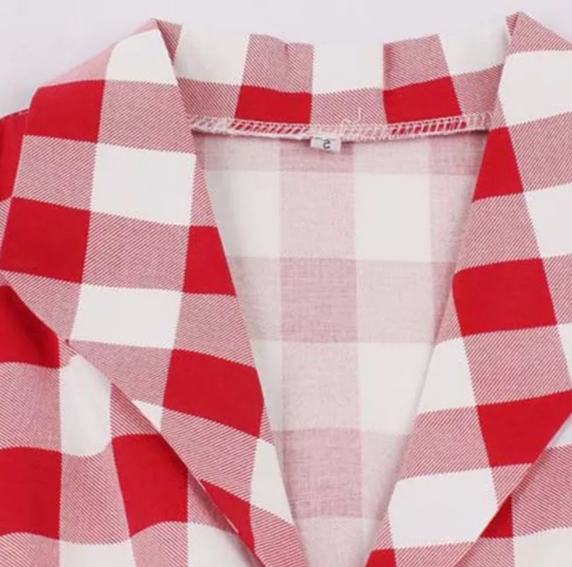 Sukienka Pin Up Vintage W Czerwoną Kratkę